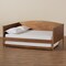 Baxton Studio Veles Mid-Century Modern Ash Walnut Finished Wood Full Size Daybed with Trundle 183-11174-9826-Zoro - alternate 7